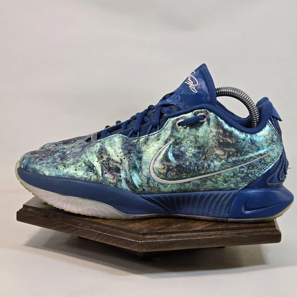 Nike LeBron 21 Shoes Mens Size 8 Blue Air Zoom‎ Basketball Abalone FN0708-400
